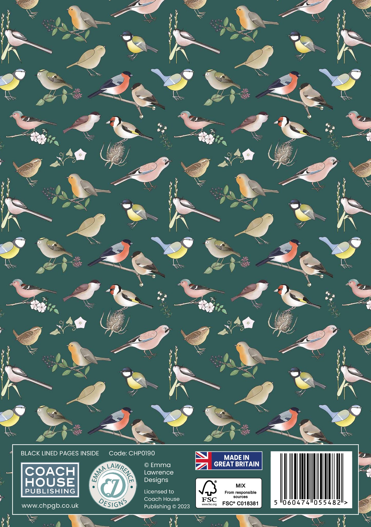 British Birds by Emma Lawrence A5 Notebook