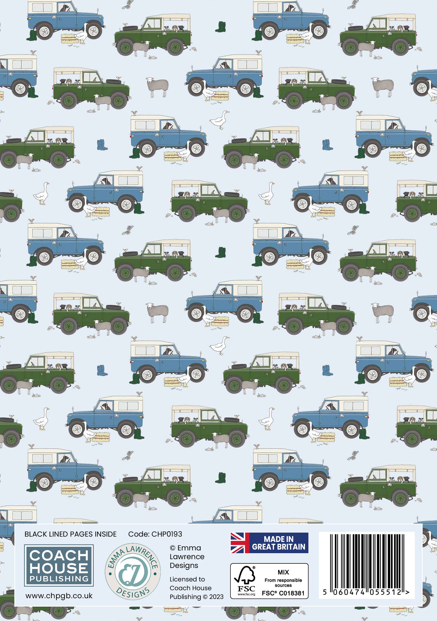 Land Rover & Wellies by Emma Lawrence A5 Notebook