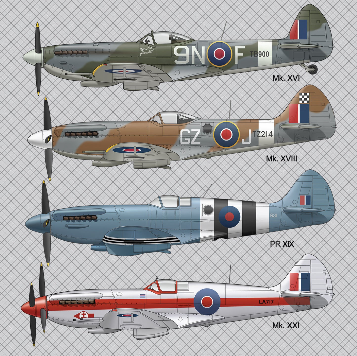 Spitfire Greetings Card (150x150 blank)